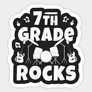 7th Grade Rocks 1st Day Of School Back to School Guitar Sticker